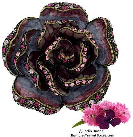 Purple and Pink Rose Trinket Box