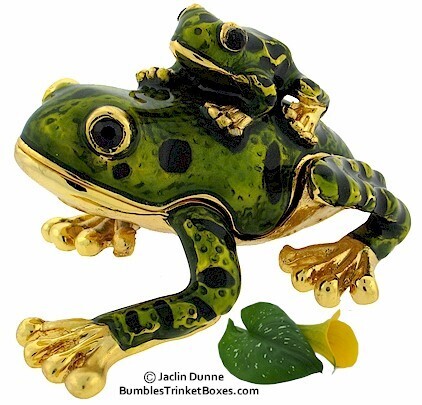 Froggy Piggy Back Trinket Box