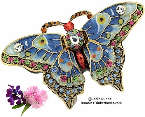 Blue Butterfly Trinket Box