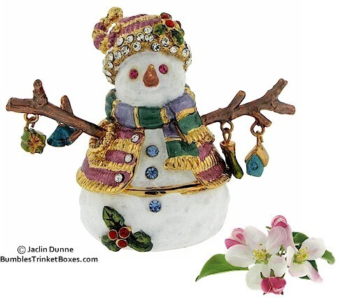 Purple/Pink Snowman Trinket Box