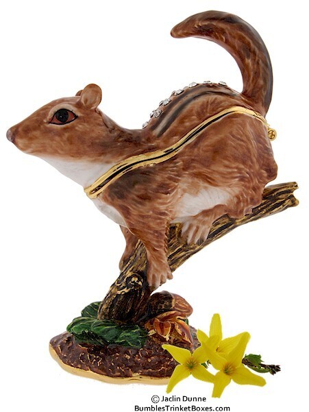 Chipmunk on Branch Trinket Box