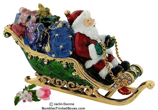 Sleigh Santa Trinket Box