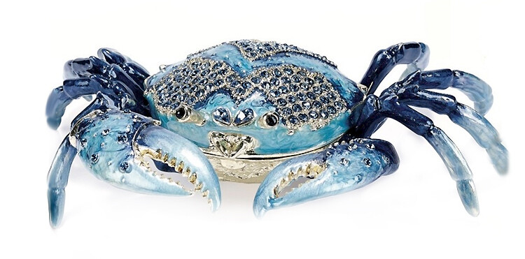 Large Blue Crab Trinket Box