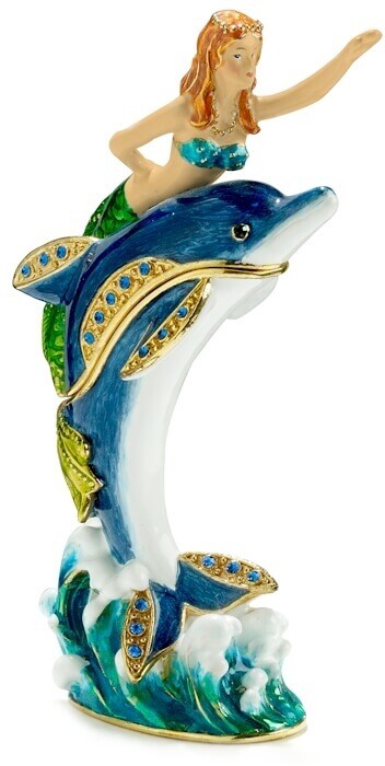 Mermaid and Dolphin Trinket Box