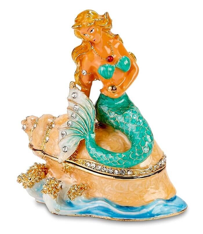 Mermaid on Shell Trinket Box
