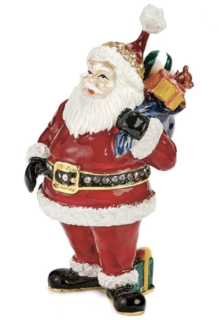 Santa With Lots of Presents Trinket Box