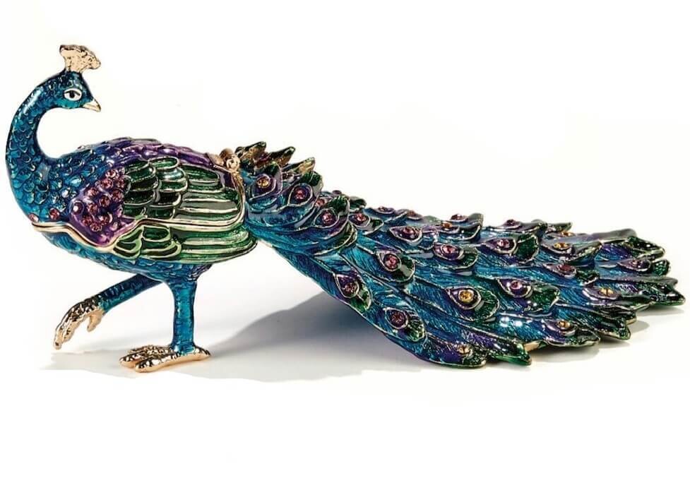 Pretty Peacock Trinket Box