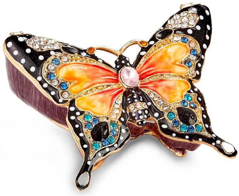 Yellow Monarch Butterfly Trinket Box