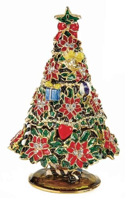 Poinsettia Christmas Tree Trinket Box