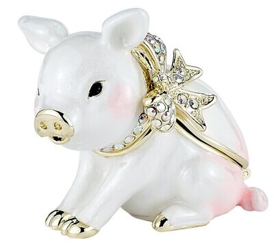 Piglet With a Bow Trinket Box