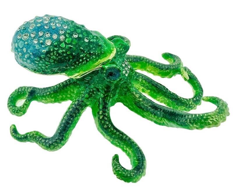 Seaweed Green Octopus Trinket Box