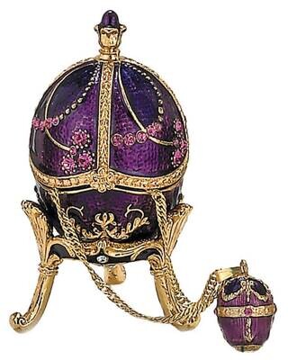 Purple Royal Egg Trinket Box with Pendant
