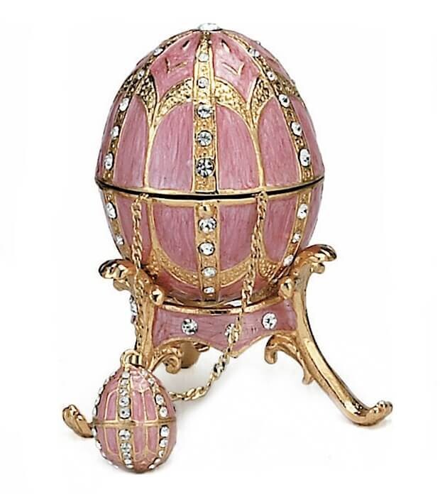 Pink Egg Trinket Box and Pendant