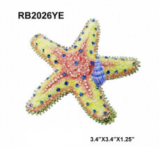 Yellow Starfish with Tiny Blue Shell