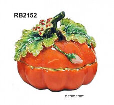 Orange Pumpkin with Green Leaves