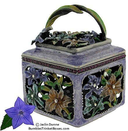 Purple Square Floral Box with Handle