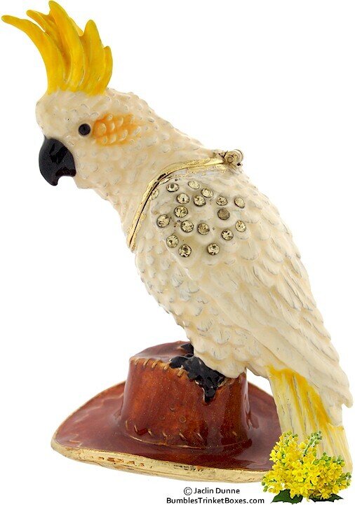 Cockatoo on Hat Trinket Box