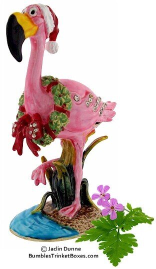 Flamingo Christmas Trinket Box