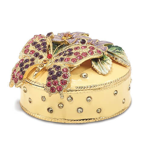 Bejeweled FLORIAN Butterfly & Floral Trinket Box