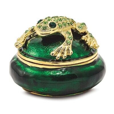 Bejeweled SPECKLES Frog Trinket Box