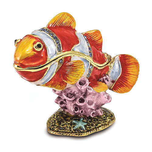 Bejeweled EMMETT Clown Fish Trinket Box