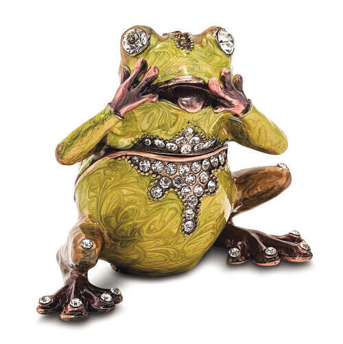 Bejeweled OH MY Expressive Frog Trinket Box