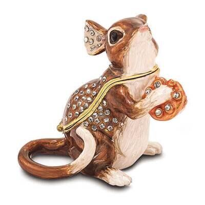 Bejeweled SWEET WILLIAM Mouse & Cookie Trinket Box