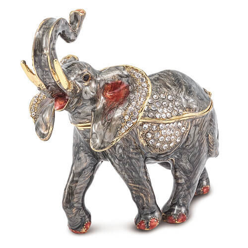 Bejeweled ZARA Trumpeting Elephant Trinket Box
