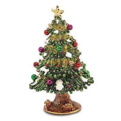 Bejeweled DECK THE HALLS Christmas Tree Trinket Box