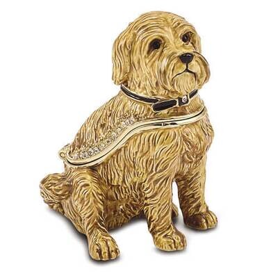 Bejeweled RILEY Wheaten Terrier Trinket Box