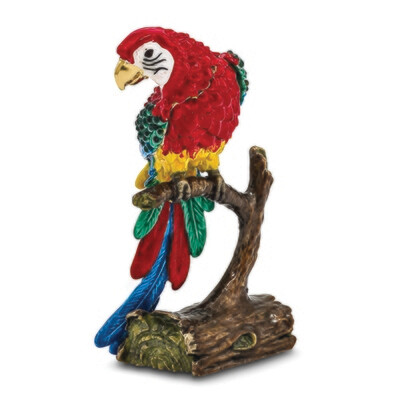 Bejeweled GOLDNOSE Macaw Parrot Trinket Box