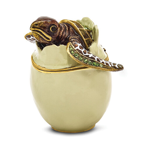 Bejeweled EGGBERT Turtle Hatchling Trinket Box