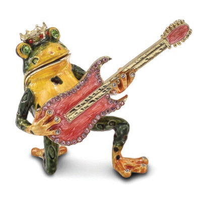 Bejeweled KEITH Rocks Musician Frog Trinket Box