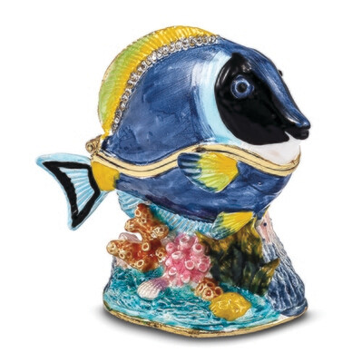 Bejeweled BLAKE Blue Tang Fish Trinket Box