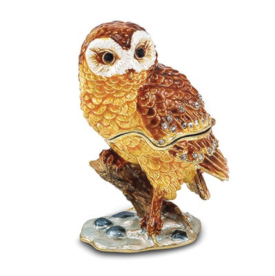 Bejeweled MR. WHOO Barn Owl Trinket Box