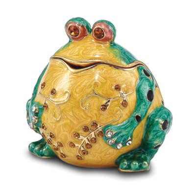 Bejeweled BUBBA Croaking Bullfrog Trinket Box