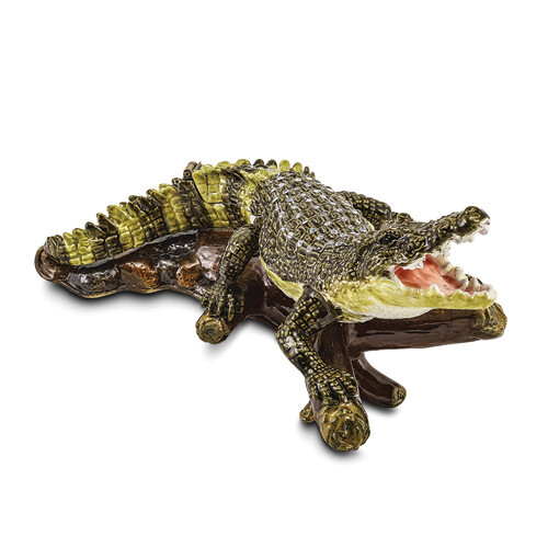 Bejeweled COCO Fierce Crocodile Trinket Box