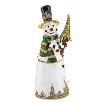 Bejeweled FRITZ Friendly Snowman Trinket Box