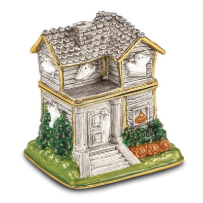 Bejeweled VACANCY Haunted House with Ghosts Trinket Box