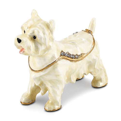 Bejeweled WESTIE West Highland White Terrier Trinket Box