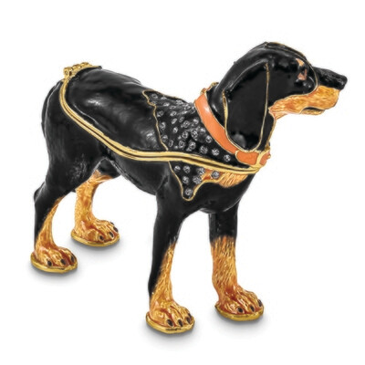 Bejeweled KNOX Bluetick Coonhound Trinket Box
