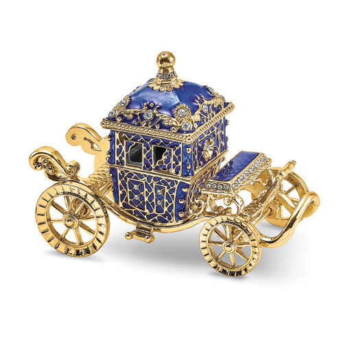 Bejeweled ROYAL BLUE Carriage Trinket Box