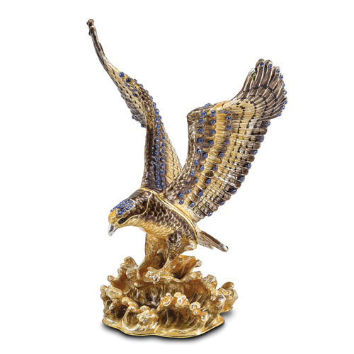 Bejeweled VALIANT Golden Eagle Trinket Box - Special Order, Not Returnable