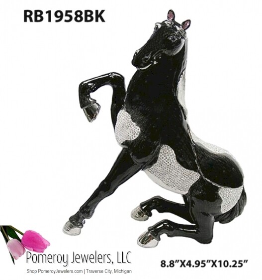 Black and White Horse Sitting Trinket Box - Special Order, Not Returnable