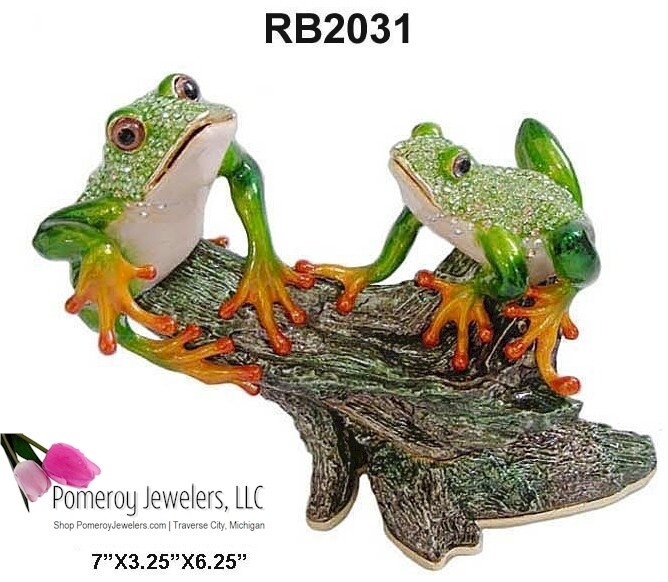 Two Frogs on a Log Trinket Box - Special Order, Not Returnable