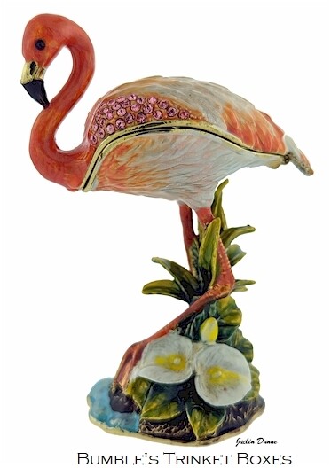Flamingo in the Marsh Trinket Box