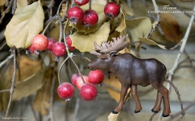 Moose Walking | Hand Painted Christmas Ornament & Decorative Magnet
