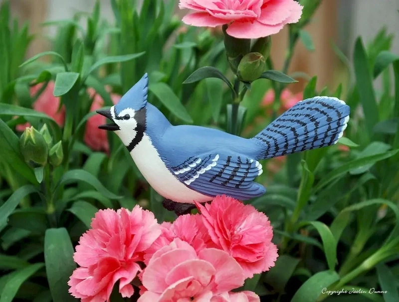 New Blue Jay Perching | Hand Painted Christmas Ornament &amp; Decorative Magnet
