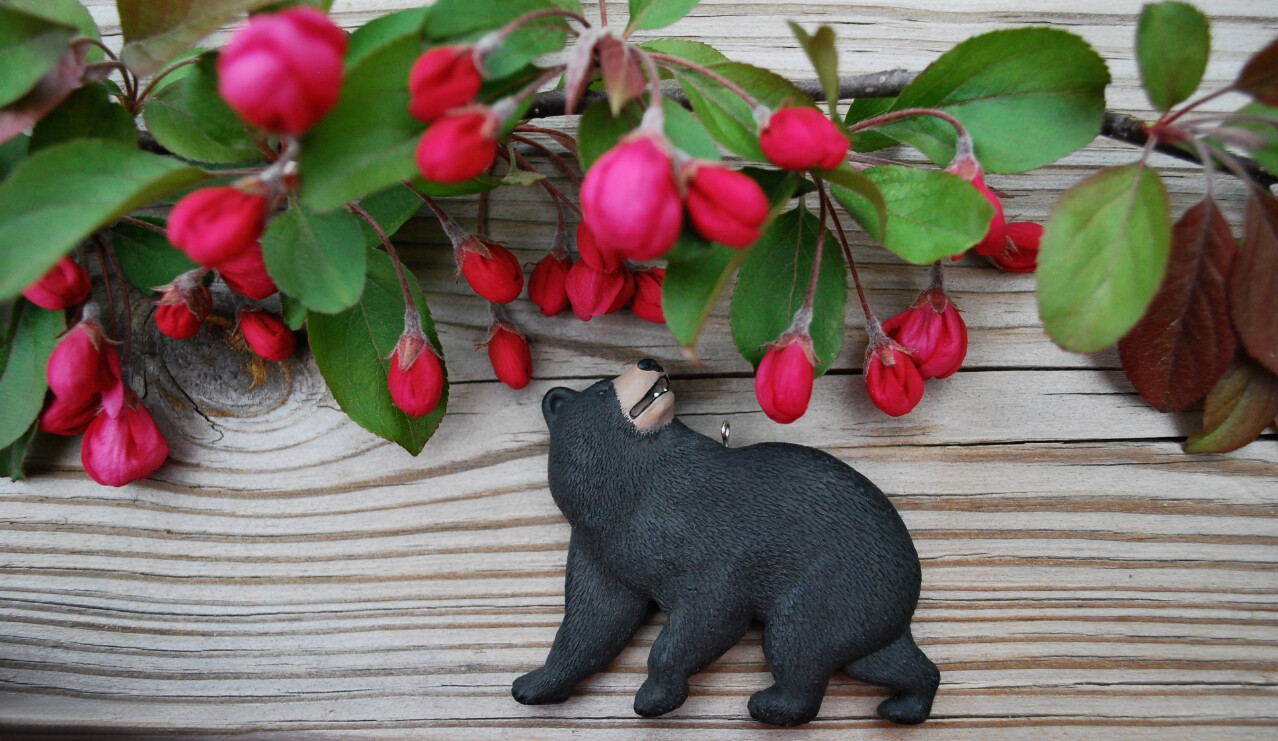 Black Bear | Hand Painted Christmas Ornament & Decorative Magnet