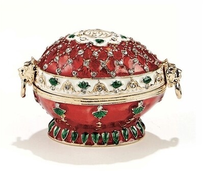 Victorian Red Egg 1894 Trinket Box